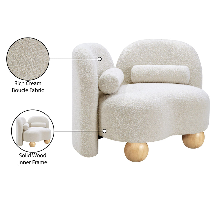 Meridian Daphne Cream Boucle Fabric Chair IMAGE 18