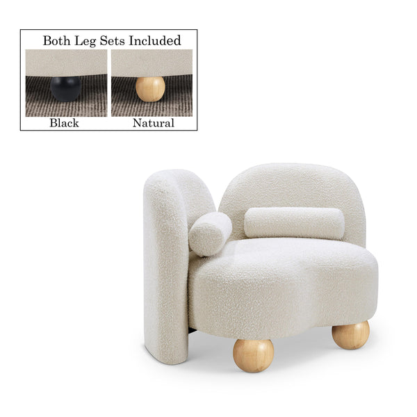 Meridian Daphne Cream Boucle Fabric Chair IMAGE 1
