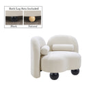 Meridian Daphne Cream Boucle Fabric Chair IMAGE 2