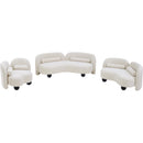 Meridian Daphne Cream Boucle Fabric Loveseat IMAGE 13