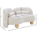 Meridian Daphne Cream Boucle Fabric Loveseat IMAGE 17