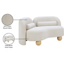 Meridian Daphne Cream Boucle Fabric Loveseat IMAGE 18
