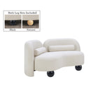 Meridian Daphne Cream Boucle Fabric Loveseat IMAGE 2