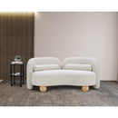 Meridian Daphne Cream Boucle Fabric Loveseat IMAGE 3