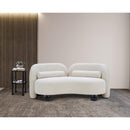 Meridian Daphne Cream Boucle Fabric Loveseat IMAGE 4