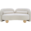 Meridian Daphne Cream Boucle Fabric Loveseat IMAGE 5