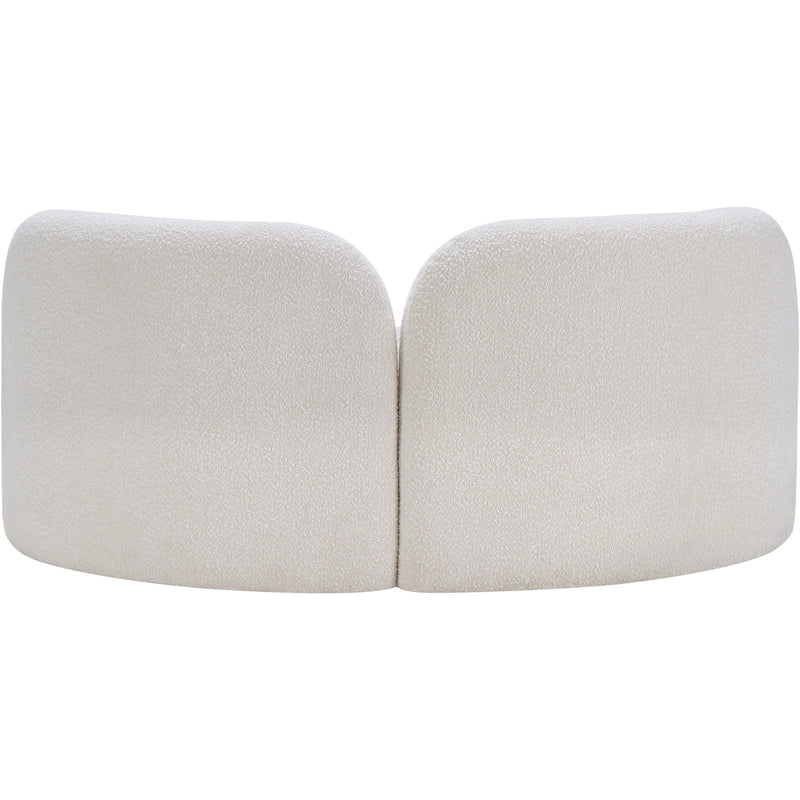 Meridian Daphne Cream Boucle Fabric Loveseat IMAGE 7