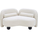Meridian Daphne Cream Boucle Fabric Loveseat IMAGE 9