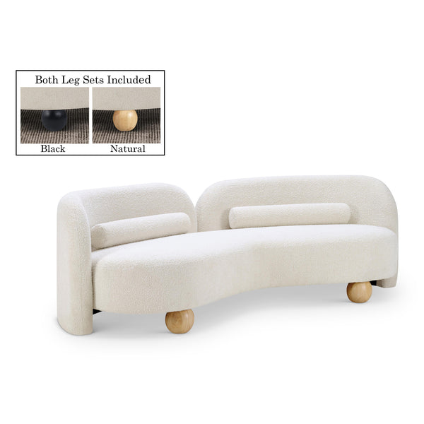 Meridian Daphne Cream Boucle Fabric Sofa IMAGE 1