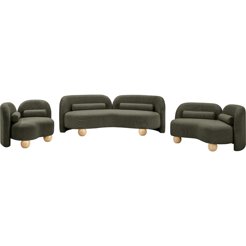 Meridian Daphne Olive Boucle Fabric Chair IMAGE 12