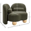 Meridian Daphne Olive Boucle Fabric Chair IMAGE 17