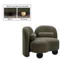 Meridian Daphne Olive Boucle Fabric Chair IMAGE 2