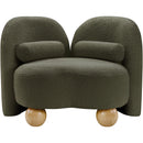 Meridian Daphne Olive Boucle Fabric Chair IMAGE 5