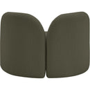 Meridian Daphne Olive Boucle Fabric Chair IMAGE 7