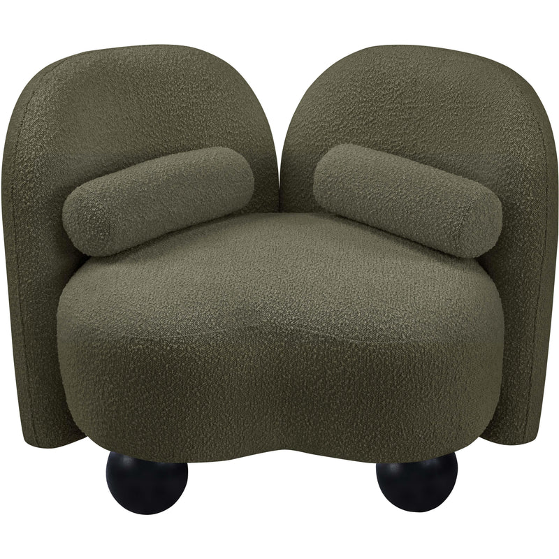 Meridian Daphne Olive Boucle Fabric Chair IMAGE 9