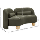 Meridian Daphne Olive Boucle Fabric Loveseat IMAGE 17