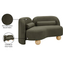 Meridian Daphne Olive Boucle Fabric Loveseat IMAGE 18