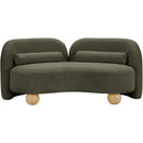 Meridian Daphne Olive Boucle Fabric Loveseat IMAGE 5