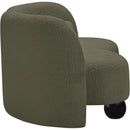 Meridian Daphne Olive Boucle Fabric Loveseat IMAGE 6