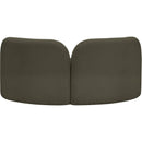 Meridian Daphne Olive Boucle Fabric Loveseat IMAGE 7