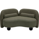 Meridian Daphne Olive Boucle Fabric Loveseat IMAGE 9