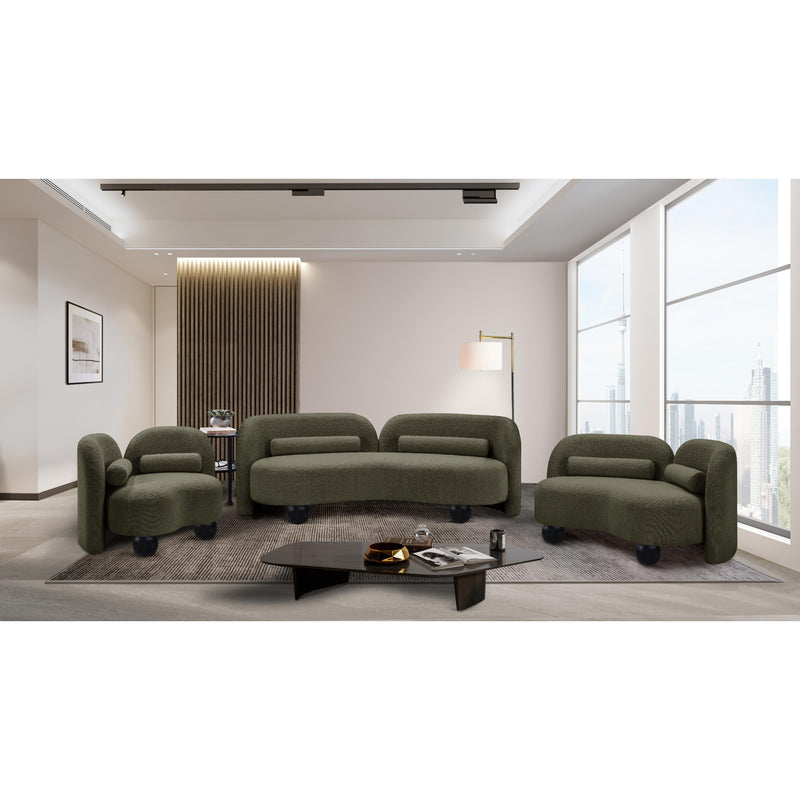 Meridian Daphne Olive Boucle Fabric Sofa IMAGE 16