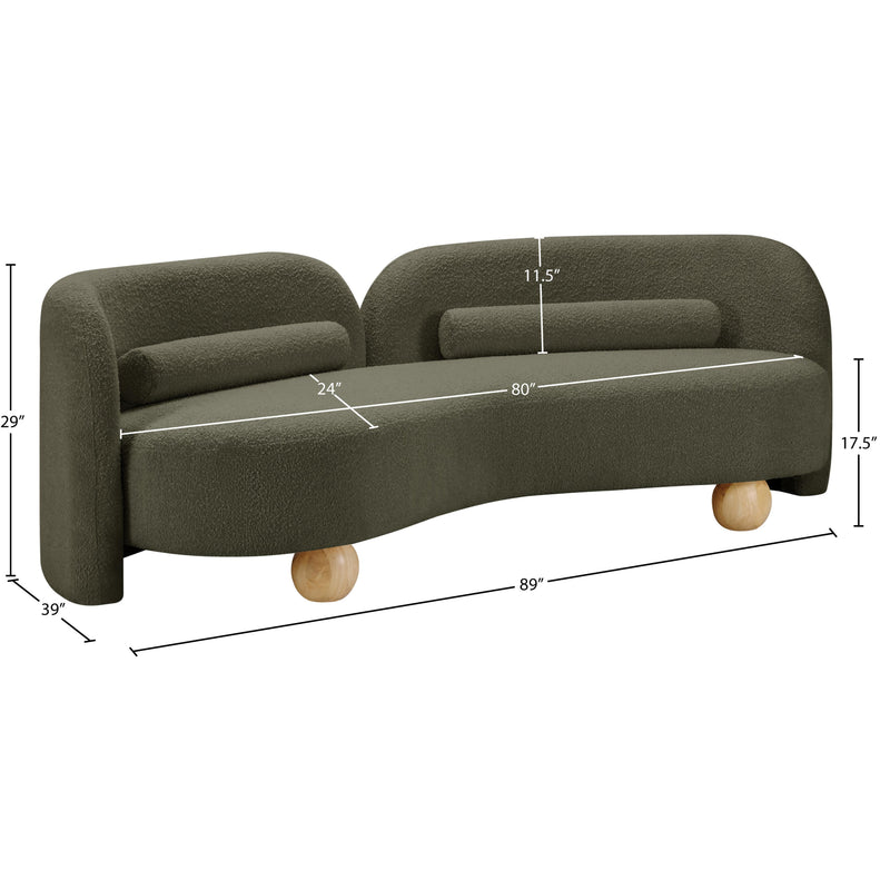Meridian Daphne Olive Boucle Fabric Sofa IMAGE 17
