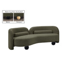 Meridian Daphne Olive Boucle Fabric Sofa IMAGE 2
