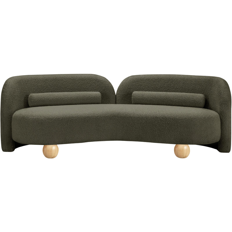 Meridian Daphne Olive Boucle Fabric Sofa IMAGE 5