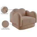 Meridian Bloom Beige Teddy Fabric Chair IMAGE 13