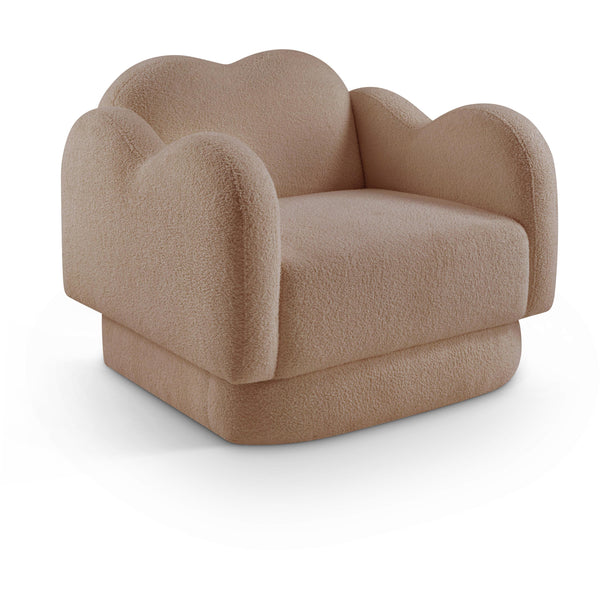 Meridian Bloom Beige Teddy Fabric Chair IMAGE 1