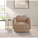 Meridian Bloom Beige Teddy Fabric Chair IMAGE 2
