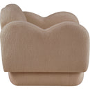 Meridian Bloom Beige Teddy Fabric Chair IMAGE 4