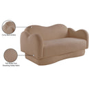 Meridian Bloom Beige Teddy Fabric Loveseat IMAGE 15