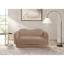 Meridian Bloom Beige Teddy Fabric Loveseat IMAGE 2