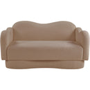 Meridian Bloom Beige Teddy Fabric Loveseat IMAGE 3