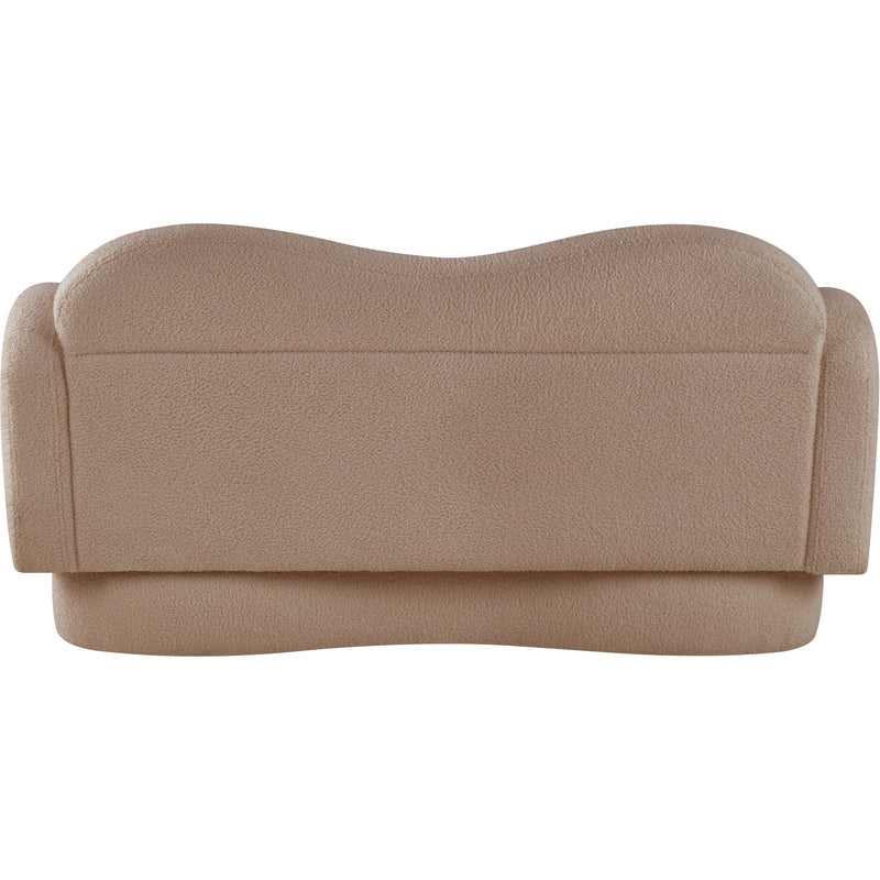 Meridian Bloom Beige Teddy Fabric Loveseat IMAGE 5