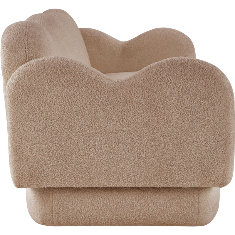 Meridian Bloom Beige Teddy Fabric Sofa IMAGE 4