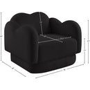 Meridian Bloom Black Teddy Fabric Chair IMAGE 12
