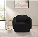 Meridian Bloom Black Teddy Fabric Chair IMAGE 2