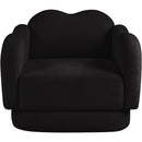 Meridian Bloom Black Teddy Fabric Chair IMAGE 3