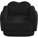 Meridian Bloom Black Teddy Fabric Chair IMAGE 6