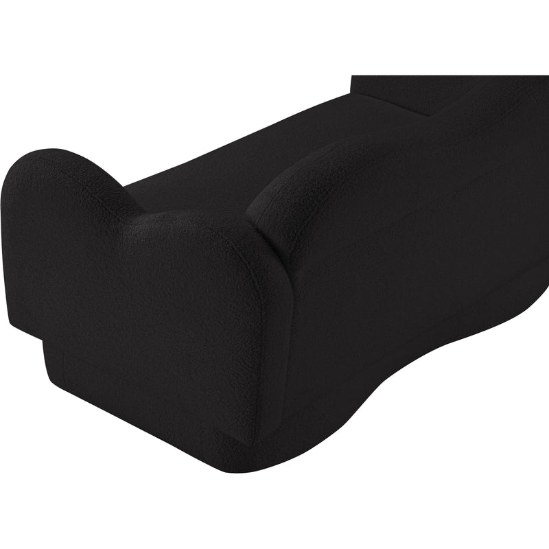 Meridian Bloom Black Teddy Fabric Loveseat IMAGE 10