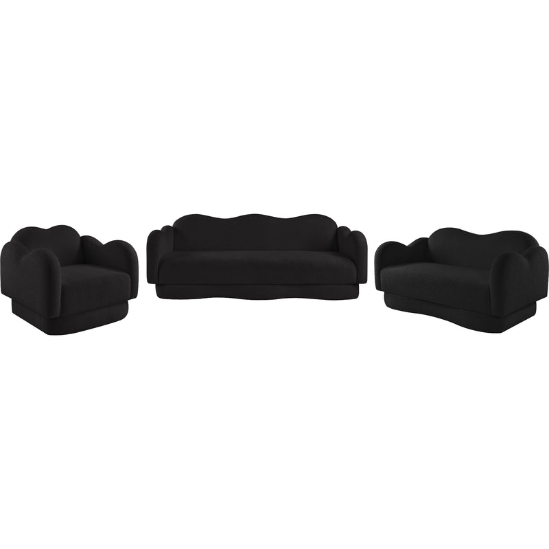 Meridian Bloom Black Teddy Fabric Loveseat IMAGE 11