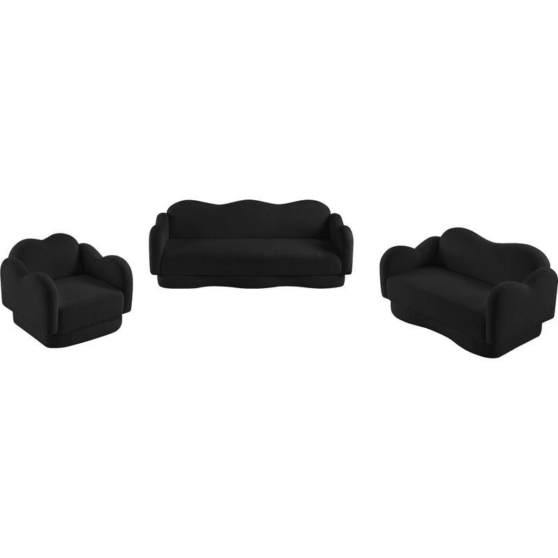Meridian Bloom Black Teddy Fabric Loveseat IMAGE 12