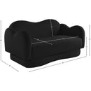 Meridian Bloom Black Teddy Fabric Loveseat IMAGE 14
