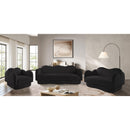 Meridian Bloom Black Teddy Fabric Loveseat IMAGE 16
