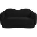 Meridian Bloom Black Teddy Fabric Loveseat IMAGE 3