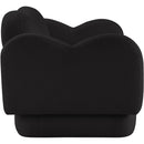Meridian Bloom Black Teddy Fabric Loveseat IMAGE 4