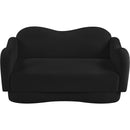Meridian Bloom Black Teddy Fabric Loveseat IMAGE 6